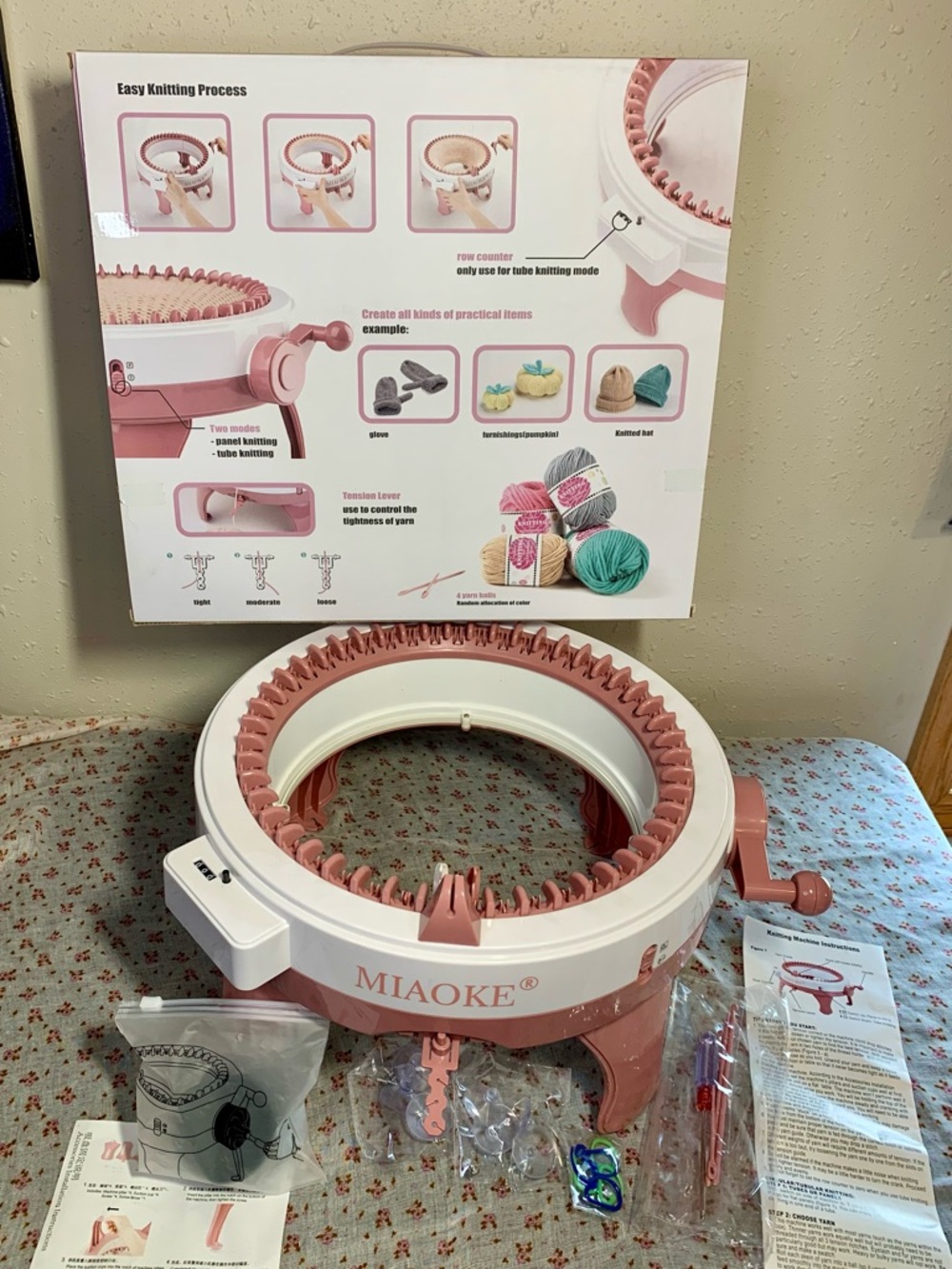 Pink & White Magic Loop Knitting Machine - Picture 3 of 10